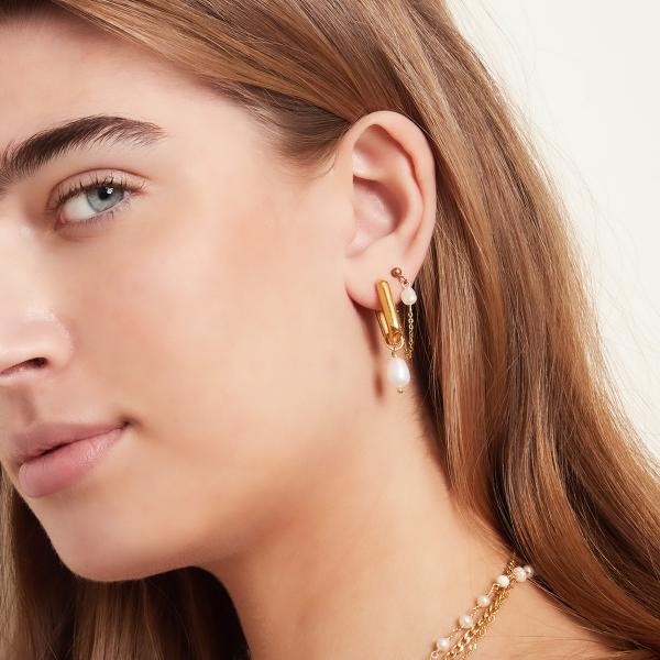 Rippuvad kõrvarõngad pärliga kandiline - Premiumkellad