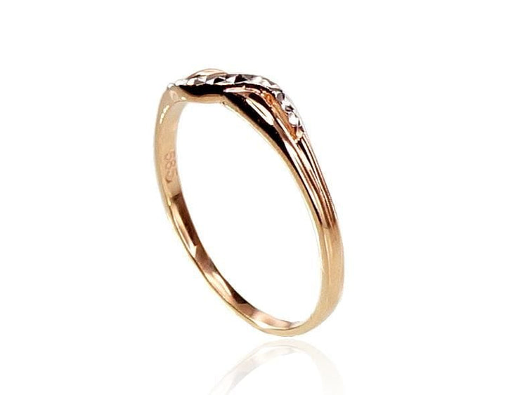 Kuldsõrmus #1100322(Au-R+PRh-W), Punane Kuld 585°, roodium (kate) - Premiumkellad