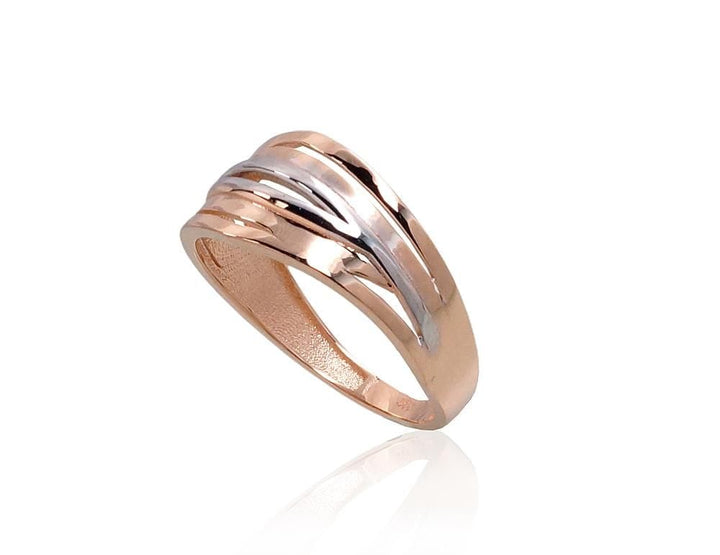 Kuldsõrmus #1100979(Au-R+PRh-W), Punane Kuld 585°, roodium (kate) - Premiumkellad