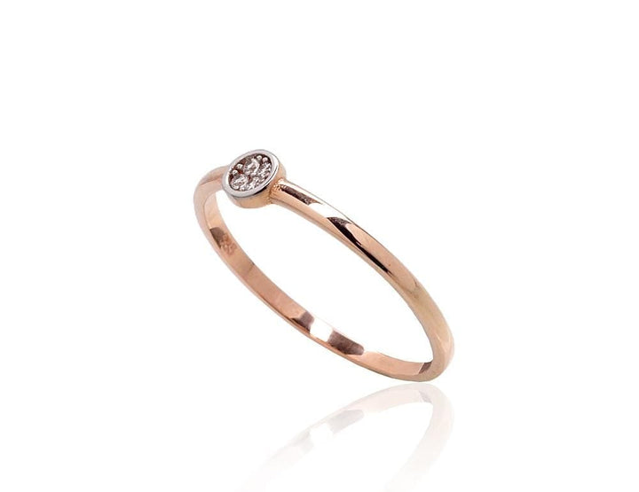 Kuldsõrmus #1101004(Au-R+PRh-W)_CZ, Punane Kuld 585°, roodium (kate) , Tsirkonid - Premiumkellad