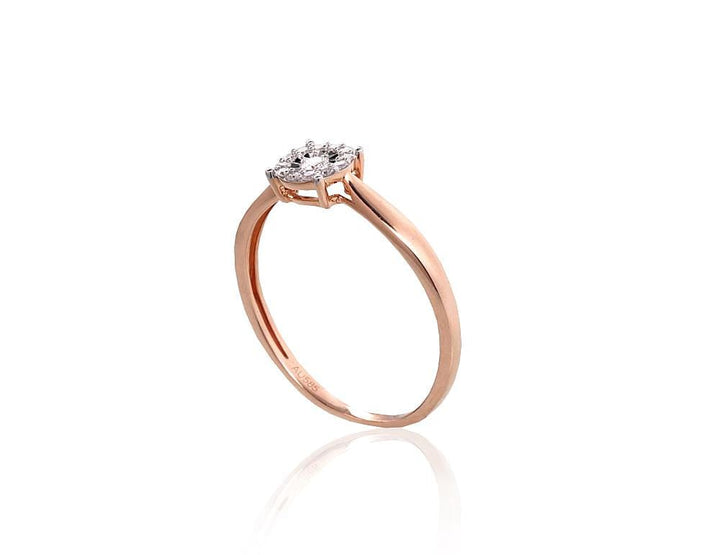 Kuldsõrmus #1101024(Au-R+Au-W)_DI, Valge/Punane Kuld 585°, Briljant - Premiumkellad