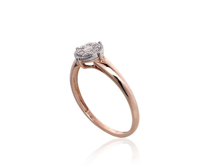 Kuldsõrmus #1101027(Au-R+Au-W)_DI, Valge/Punane Kuld 585°, Briljant - Premiumkellad