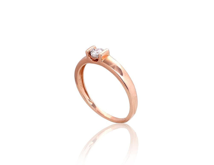 Kuldsõrmus #1101038(Au-R+Au-W)_DI, Valge/Punane Kuld 585°, Briljant - Premiumkellad