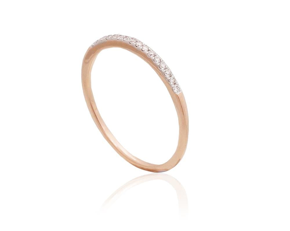 Kuldsõrmus #1101056(Au-R+PRh-W)_DI, Punane Kuld 585°, roodium (kate) , Briljant - Premiumkellad